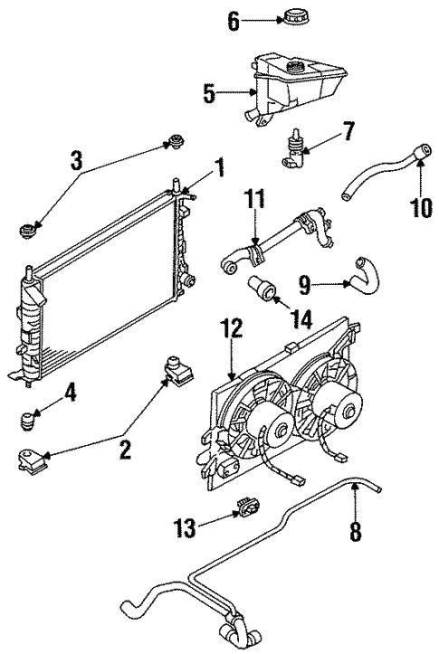 Cooling System/Radiator & Components for 1997 Ford Contour #2