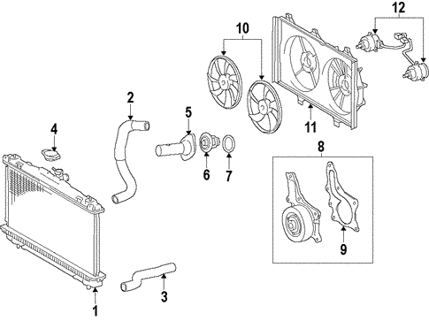 Radiator & Components for 2016 Toyota Highlander #1