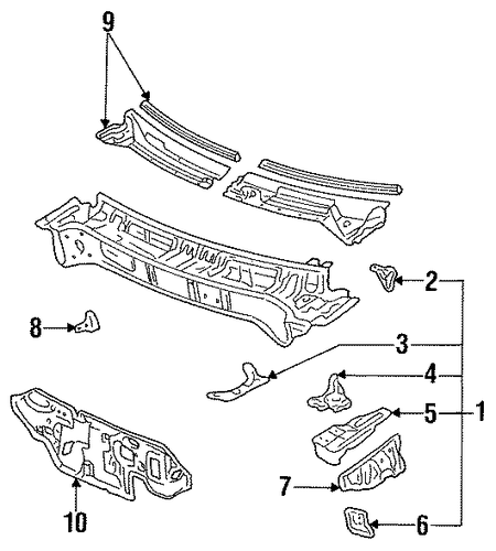 BODY/COWL for 1996 Toyota Camry #1