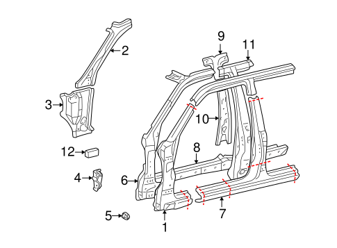 BODY/HINGE PILLAR for 2001 Toyota Land Cruiser #1