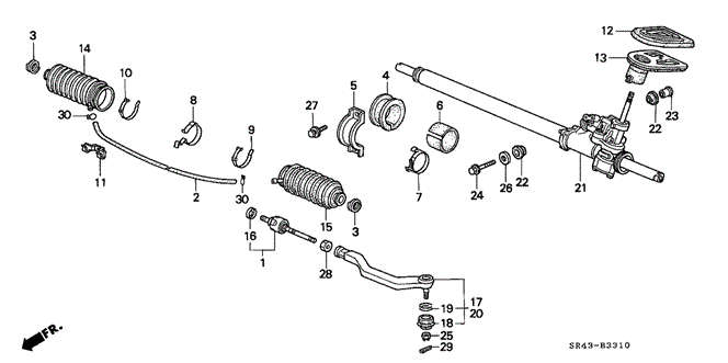 1993 Honda CIVIC SEDAN EX (ABS) END SET, RACK - (53010SR3010) 1993 Honda CIVIC SEDAN EX (ABS) END SET, RACK - (53010SR3010)