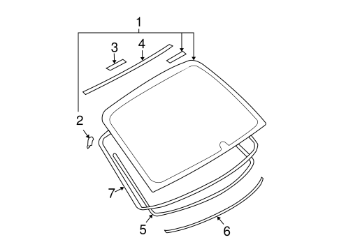 Glass & Hardware - Back for 2003 Subaru Legacy #0