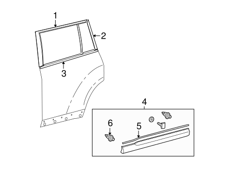 BODY/EXTERIOR TRIM - REAR DOOR for 2011 Toyota Highlander #1