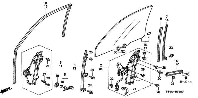 BODY / AIR CONDITIONING/FRONT DOOR WINDOWS for 2002 Honda ACCORD SEDAN #1