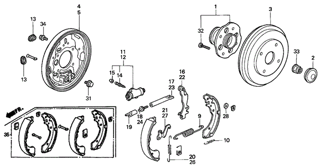 CHASSIS/REAR BRAKE (DRUM) for 2002 Honda ACCORD SEDAN #1