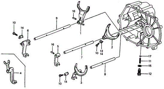 TRANSMISSION - MANUAL/5MT SHIFT FORK for 1977 Honda CIVIC HATCHBACK #1
