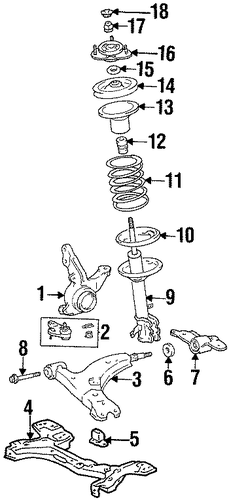 FRONT SUSPENSION/SUSPENSION COMPONENTS for 1997 Toyota Corolla #2