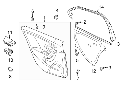 9-5 INTERIOR TRIM - REAR DOOR