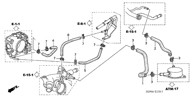 Engine/Water Hose (V6) for 2003 Honda ACCORD COUPE #1