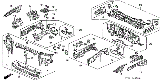 BODY / AIR CONDITIONING/FRONT BULKHEAD for 1997 Honda ACCORD COUPE #1