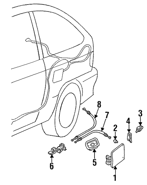 Fuel Door for 1997 Ford Aspire #0
