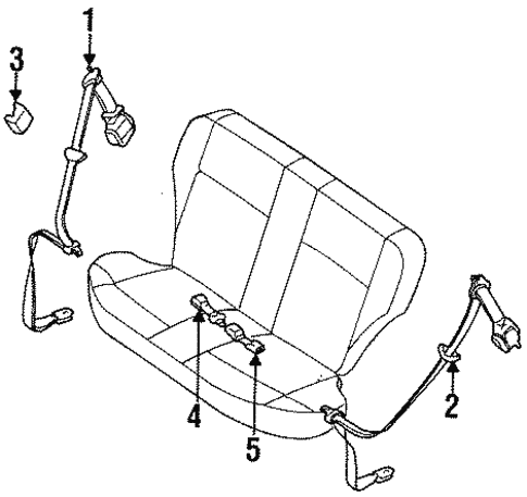 Rear Seat Belts for 1996 Nissan Sentra #0
