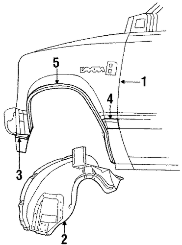 Body/Exterior Trim - Fender for 1993 Dodge Dakota #1