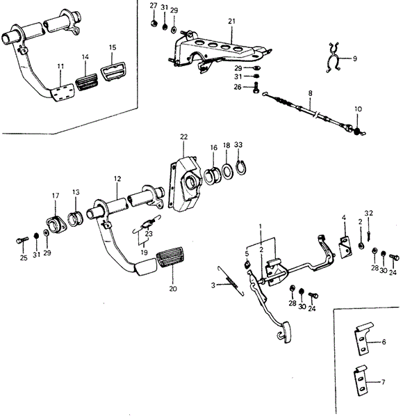 CHASSIS/HMT PEDAL for 1975 Honda CIVIC 1200 HATCHBACK #1