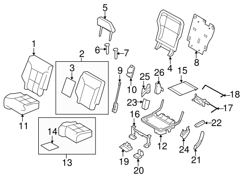 Body/Rear Seat Components for 2013 Ford Edge #1