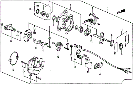 Distributor (DX) (Hitachi) for 1984 Honda Prelude #0