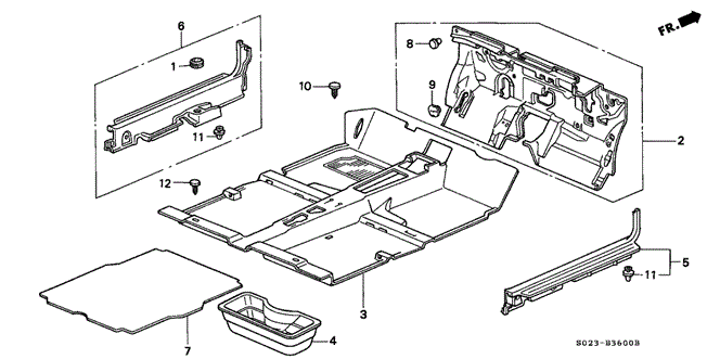 Interior/Bumper/Floor Mat for 2000 Honda CIVIC COUPE #1