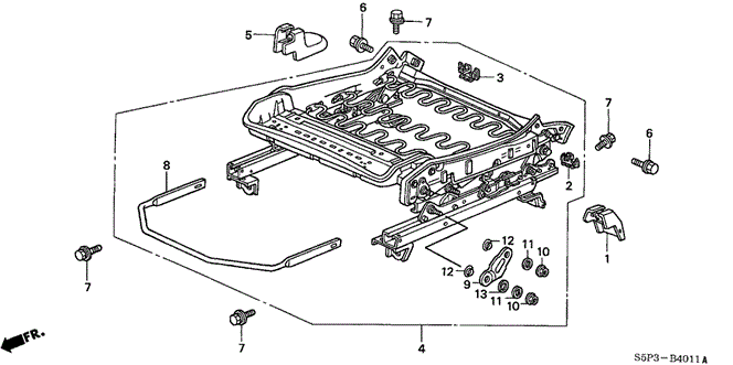 Interior/Bumper/Front Seat Components (L.) (Manual Height) for 2003 Honda CIVIC COUPE #1