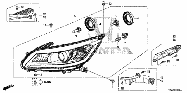 Headlight (1) for 2015 Honda Accord #0