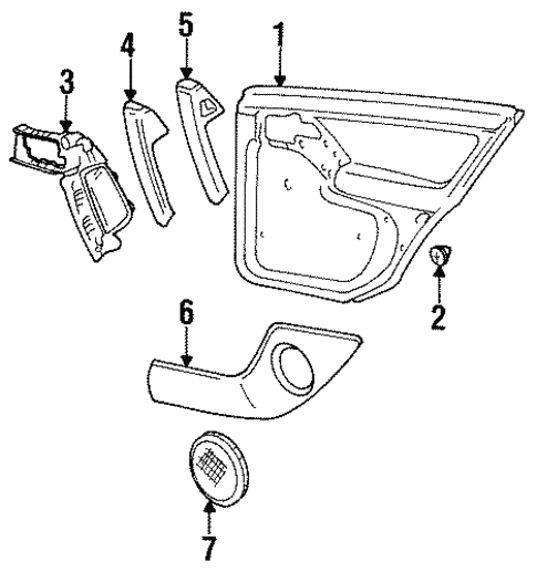 Interior Trim - Rear Door for 1996 Volkswagen Golf #0