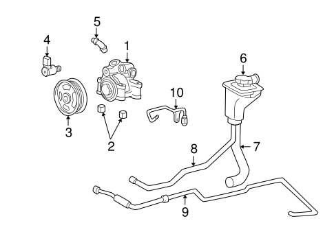 Steering/Pump & Hoses for 2002 Ford Thunderbird #1