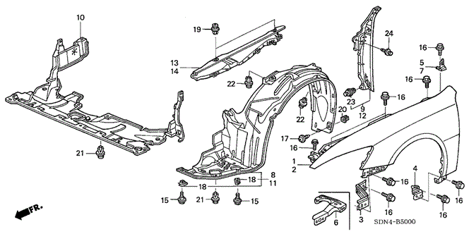 BODY / AIR CONDITIONING/FRONT FENDERS for 2006 Honda ACCORD COUPE #1