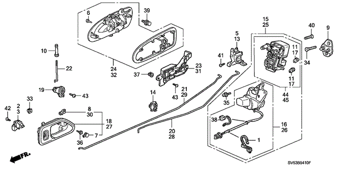 BODY / AIR CONDITIONING/REAR DOOR LOCKS for 1996 Honda ACCORD 5-DOOR #1