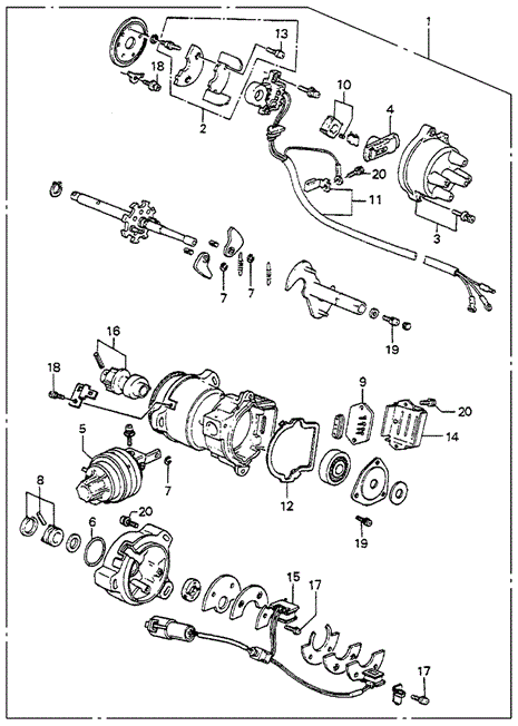 ENGINE/DISTRIBUTOR (PGM-FI) (TEC) for 1985 Honda ACCORD SEDAN #1