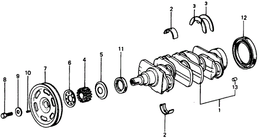 ENGINE/CRANKSHAFT for 1976 Honda CIVIC HATCHBACK #1