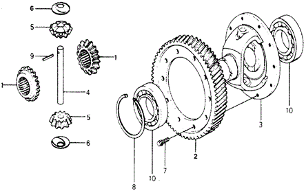 TRANSMISSION - MANUAL/MT DIFFERENTIAL GEAR for 1977 Honda ACCORD HATCHBACK #1
