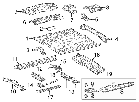 BODY/FLOOR & RAILS for 2016 Toyota Camry #1