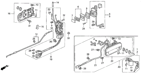 Front Door Locks for 1993 Acura Legend #0