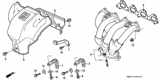 Engine/Exhaust Manifold (2) for 1991 Honda ACCORD SEDAN #1