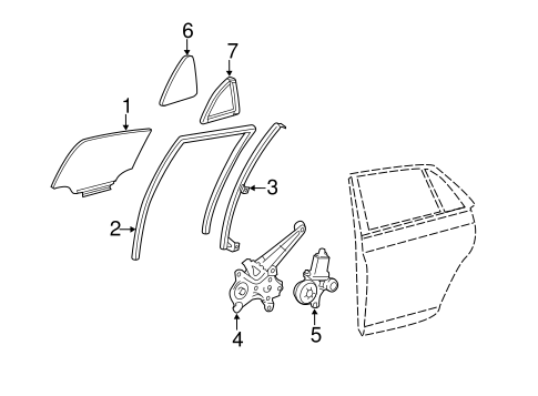 BODY/GLASS - REAR DOOR for 2007 Toyota Avalon #1
