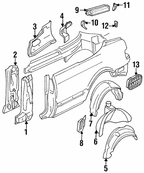 Inner Components for 1994 Audi Cabriolet #0