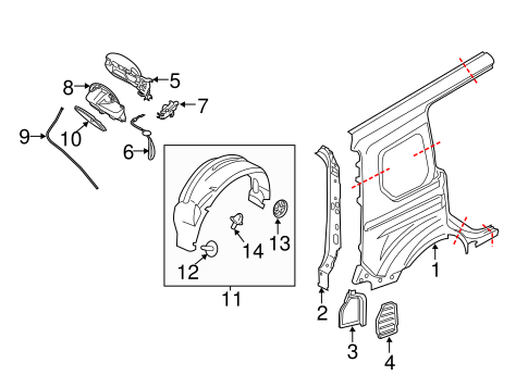 Transit Connect SIDE PANEL & COMPONENTS