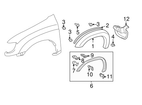 BODY/EXTERIOR TRIM - FENDER for 2000 Toyota Tundra #1