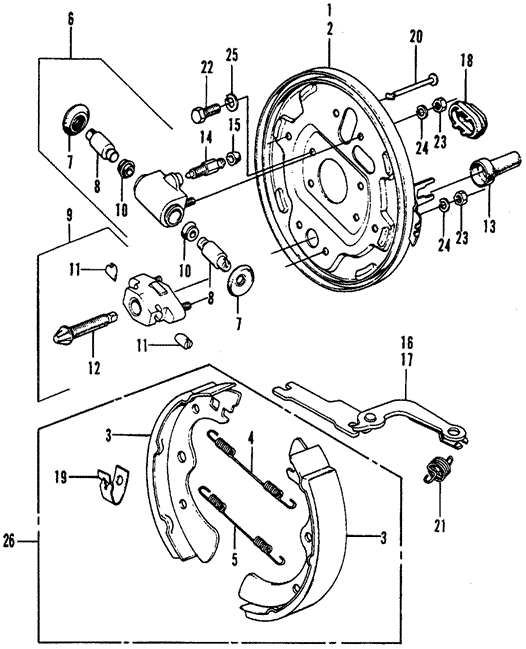 CHASSIS/REAR BRAKE SHOE for 1973 Honda CIVIC 1200 COUPE #1