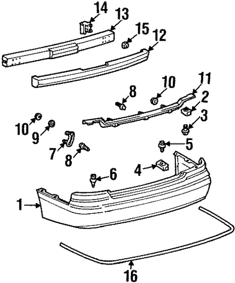 Body/Bumper & Components - Rear for 1998 Toyota Avalon #1
