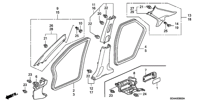 Interior/Bumper/Pillar Garnish for 2007 Honda ACCORD SEDAN #1