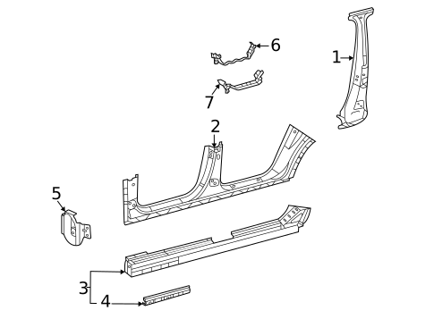 Center Pillar & Rocker for 2020 Mercedes-Benz GLS 580 #0