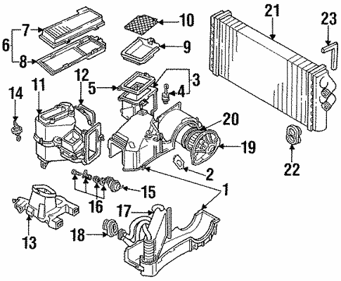Evaporator & Heater Components for 1994 Audi Cabriolet #0