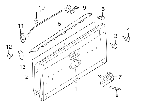 Body/Tailgate for 2008 Ford Explorer Sport Trac #1