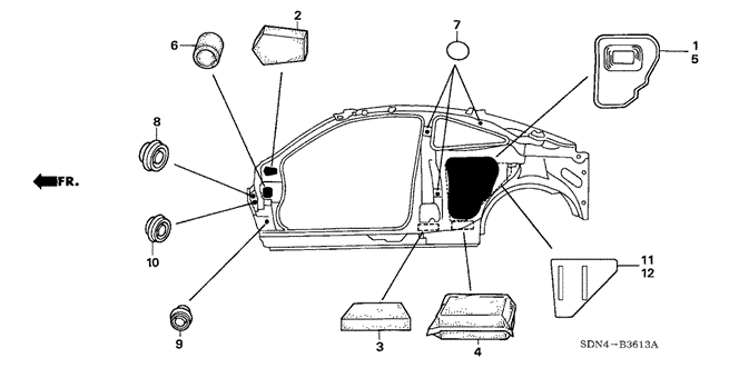 INTERIOR / BUMPER/GROMMET (SIDE) for 2006 Honda ACCORD COUPE #1