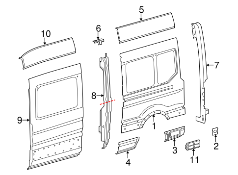 Body/Side Panel & Components for 2017 Ford Transit-350 HD #1