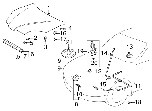 BODY/HOOD & COMPONENTS for 2003 Toyota Prius #1