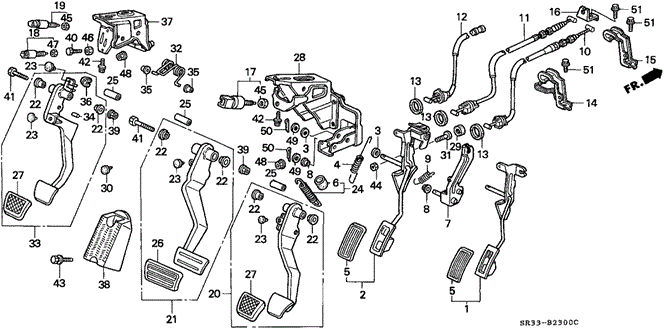 Chassis/Pedal for 1992 Honda CIVIC HATCHBACK #1