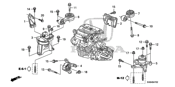 BODY / AIR CONDITIONING/ENGINE MOUNTS (2.0L) (MT) for 2010 Honda CIVIC COUPE #1
