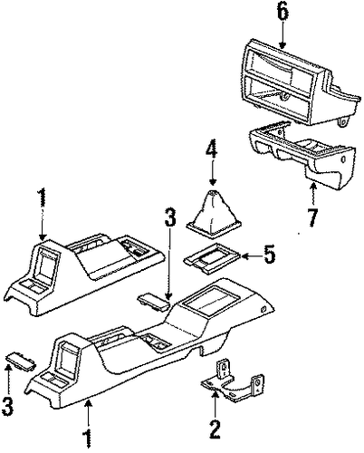 1988 Honda CIVIC SEDAN LX Console, Front (Lower) *B44L* (Palmy Blue) - (77294SH3A01ZA) 1988 Honda CIVIC SEDAN LX Console, Front (Lower) *B44L* (Palmy Blue) - (77294SH3A01ZA)