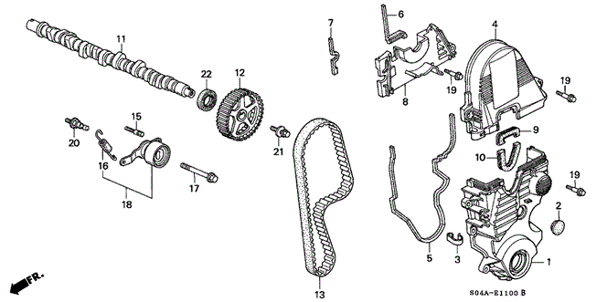 ENGINE/CAMSHAFT - TIMING BELT for 1999 Honda CIVIC SEDAN #1